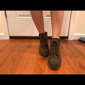 Brown booties with 2 inch heel